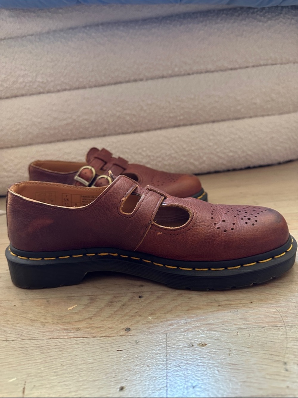 Dr. Martens Chestnut Brown Leather Mary Jane Shoes - Picture 7 of 8